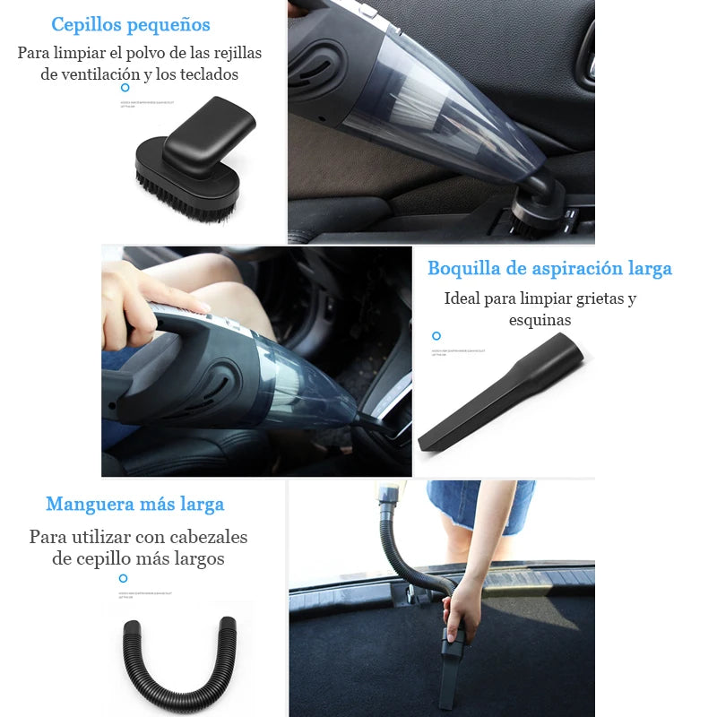 Aspiradora Inalámbrica Potente: Succión Ciclónica para Hogar, Coche y Pelo de Mascotas.